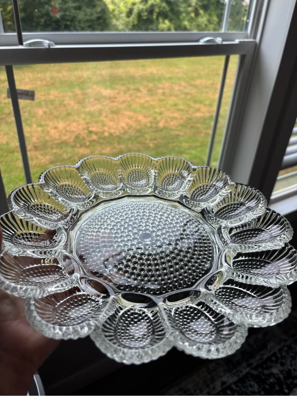 Indiana Glass Hobnail Egg Plate